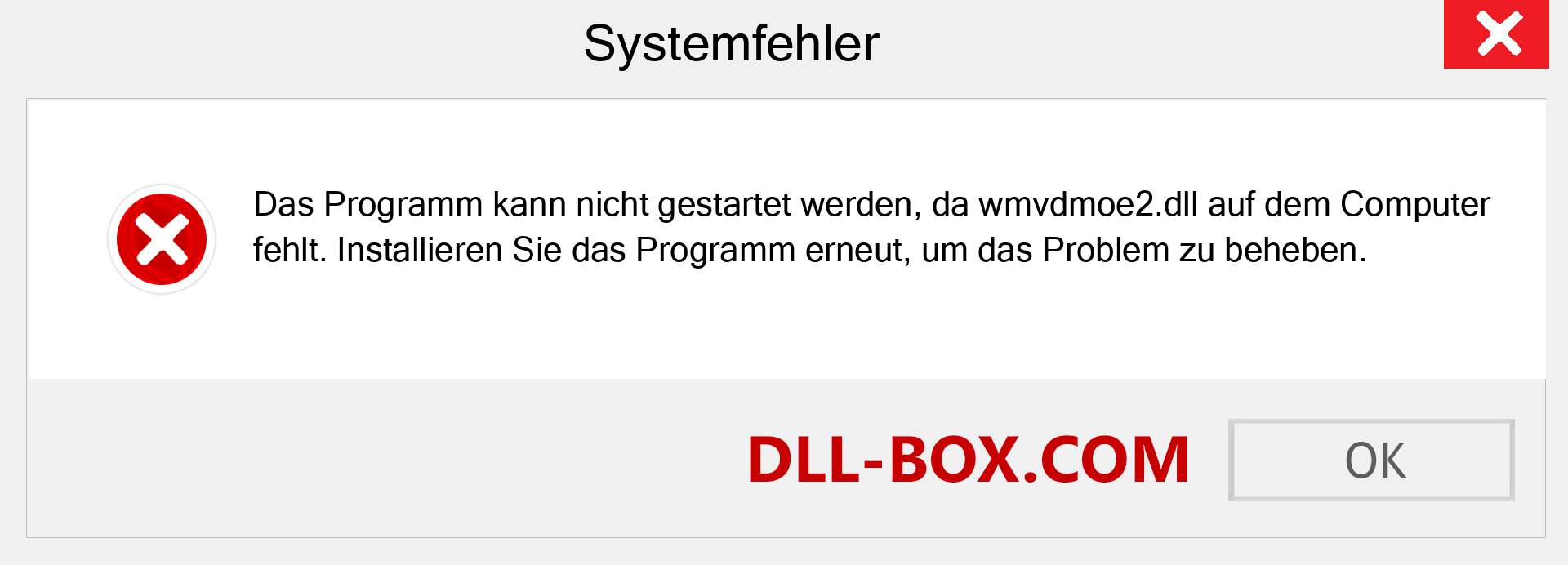 wmvdmoe2.dll-Datei fehlt?. Download für Windows 7, 8, 10 - Fix wmvdmoe2 dll Missing Error unter Windows, Fotos, Bildern