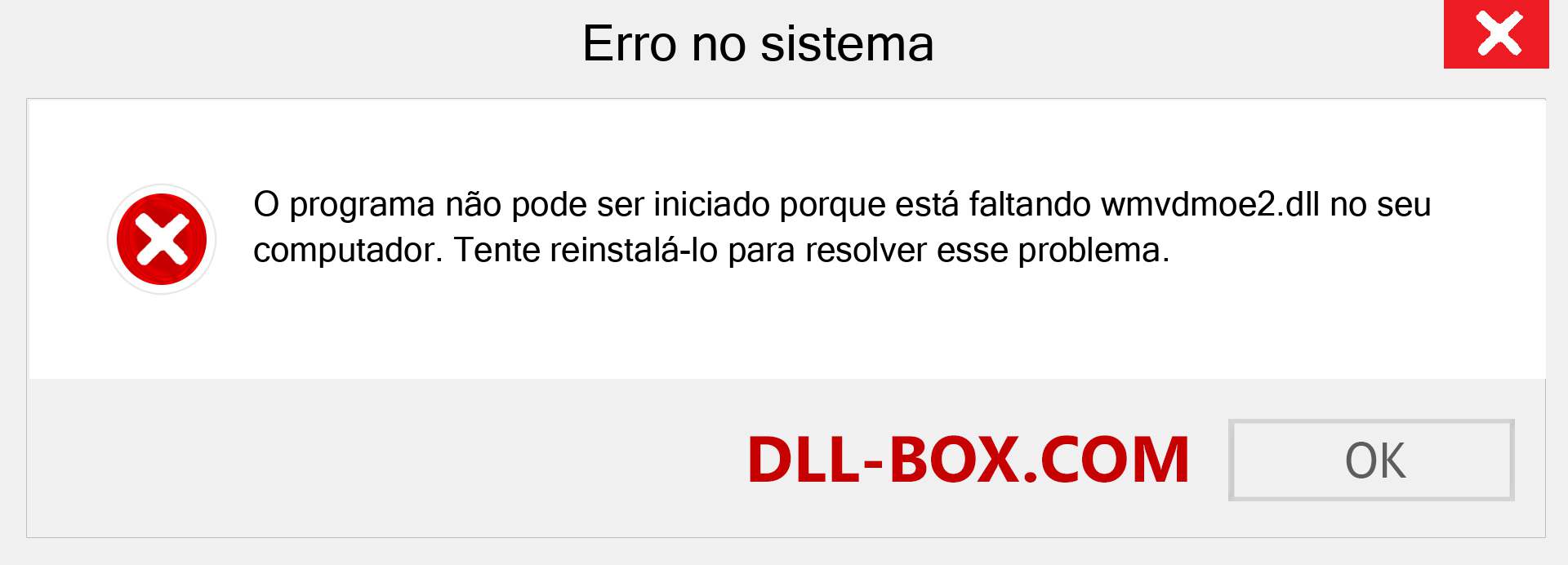 Arquivo wmvdmoe2.dll ausente ?. Download para Windows 7, 8, 10 - Correção de erro ausente wmvdmoe2 dll no Windows, fotos, imagens