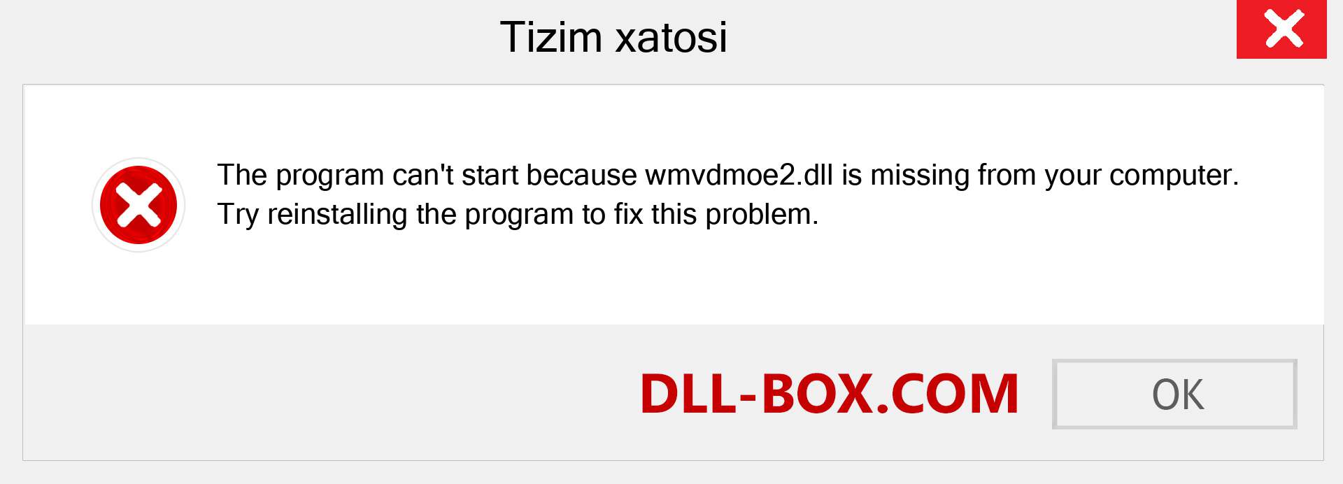 wmvdmoe2.dll fayli yo'qolganmi?. Windows 7, 8, 10 uchun yuklab olish - Windowsda wmvdmoe2 dll etishmayotgan xatoni tuzating, rasmlar, rasmlar